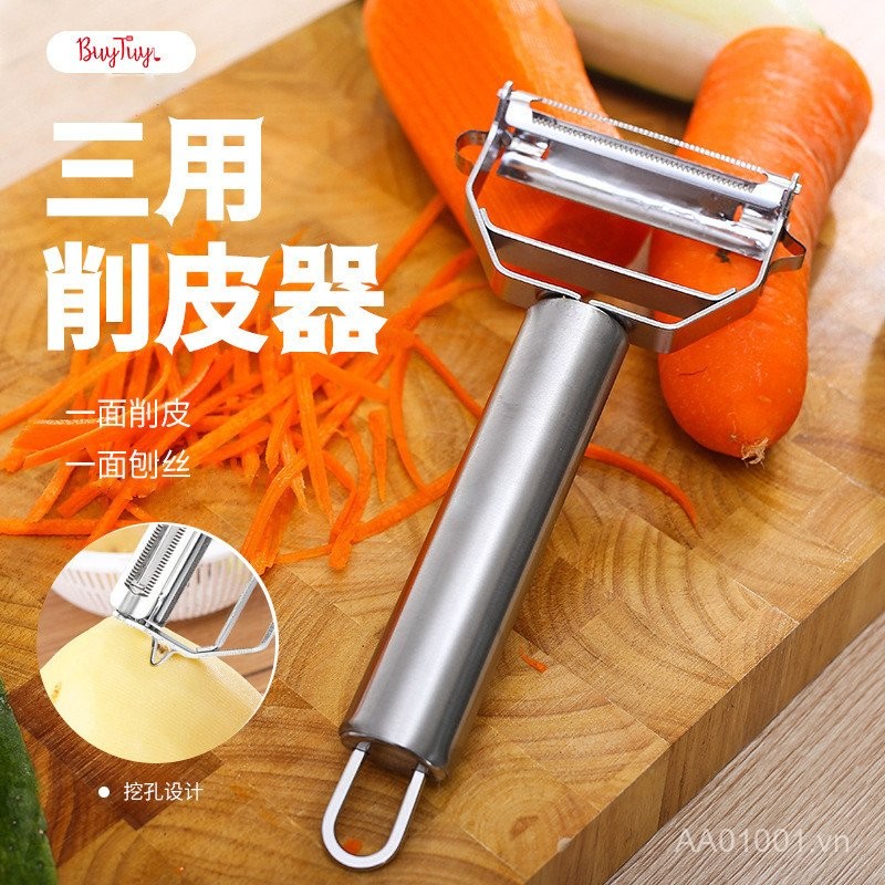 Máy gọt vỏ hai đầu bằng thép không gỉ Máy gọt vỏ trái cây ba trong một Máy gọt vỏ rau củ khoai tây đa chức năng NVQH