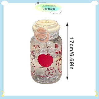 ZMONH Bình Nước Dễ Thương Có Ống Hút Nhựa Di Động -Up Cover Cốc Nước Cho Trẻ Em Chai Nước Chống Rò Rỉ Chai Uống Dễ Thương