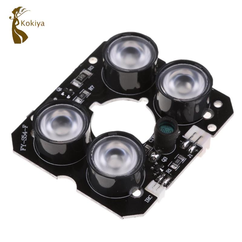 Kokiya 4 bo mạch mảng LED 850nm IR với phạm vi hồng ngoại lên tới 30m Mô-đun máy ảnh, DC 12V