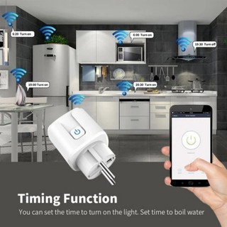 Ổ cắm thông minh WIFI 16A, hỗ trợ điều khiển ứng dụng cuộc sống ấm cúng và điều khiển bằng giọng nói Alexa, Google Home