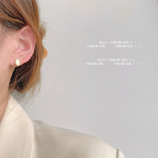 Bông tai bạc 925 hình bầu dục opal và đá thủy tinh mạ vàng 14K mắt mèo - Thiết kế đơn giản, thanh lịch cho nữ