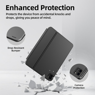 Bàn phím Bluetooth GOOJODOQ có bản lề phẳng, lực nâng từ tính mạnh và đèn nền có thể điều chỉnh cho iPad Pro 11/12.9/Air