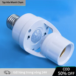 【COD】*Đui đèn xoáy cảm biến thông minh tiết kiệm điện, tự động bật/tắt theo chuyển động, thiết kế chống trượt