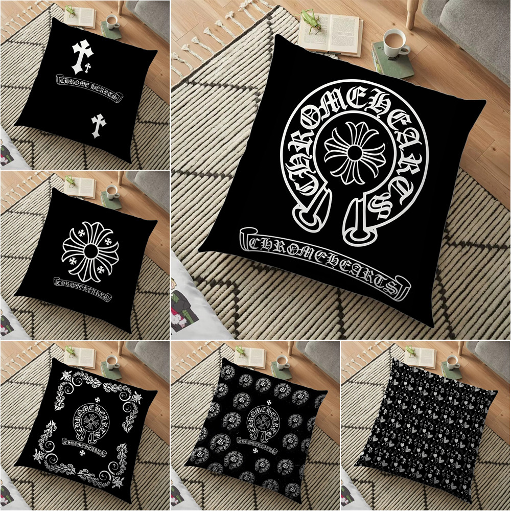 Vỏ gối ném Logo Chrome Hearts Vỏ gối in một mặt (Không có lõi)