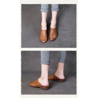 Giày Cao Gót Nữ Mũi Tròn Dày Gót Slip-On Sâu Miệng Siêu Mềm 35-41