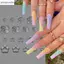 AA Silicone Hoa Móng Tay Nghệ Thuật Khuôn Mẫu 3D Linh Hoạt Có Thể Tái Sử Dụng Dụng Dụng Cụ Thiết Kế Móng Tay Cho Salon Tại Nhà Làm Móng DIY VN