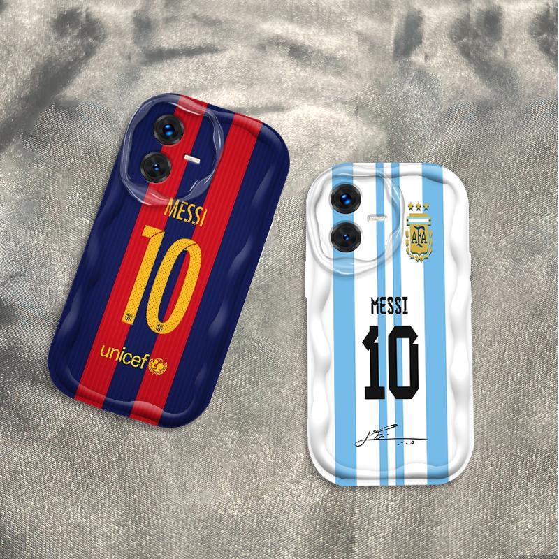 Vỏ Silicon Hoạt Hình Cho VIVO Y22 Y22S 4G 3D Vỏ Điện Thoại Mềm TPU NO.10 Bóng Đá World Cup Messi Ốp Lưng Chống Sốc