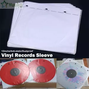 Tay áo ghi âm Vinyl YUUKII, Vỏ ghi âm Vinyl LP màu trắng có thể khóa lại, Túi lưu trữ ghi âm 12 Inch hữu ích