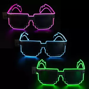 KANGN Kính LED Khảm, Kính LED Sinh Nhật Giáng Sinh Không Dây Halloween Phát Sáng Trong Bóng Tối, Hộp Đêm Tiệc Neon Thời Trang Màu Sắc Neon Rave Cho Người Lớn Trẻ Em