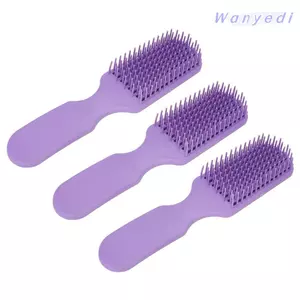 WANYEDI 3 Lược Detangler Tóc, Lược Chín Móng Vuốt TPEE Detangling Hair Brush, Detangling Chống Tĩnh Điện Tím Tròn Đầu Răng Rộng Bàn Chải Tóc Sử Dụng Tắm