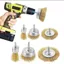 Bộ 6 Chổi Đánh Rỉ Sét Sợi Đồng Gắn Máy Khoan - Chổi Cước Đánh Bóng, Làm Sạch Kim Loại Đa Năng