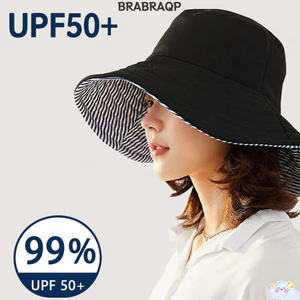 Mũ xô BRBRAA, Mũ chống nắng hai mặt dành cho ngư dân, Vành lớn thời trang sọc rắn chống tia cực tím Mũ Panama du lịch đi biển ngoài trời