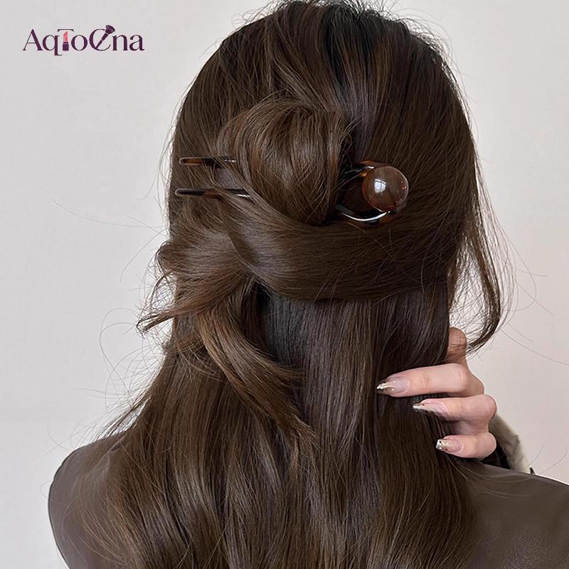 AqToCna Thời Trang Màu Đính Hạt Hình Chữ U Kẹp Tóc Kẹp Tóc Hợp Thời Trang Cho Nữ Cô Gái Vintage Trang Sức Mũ Phụ Kiện Tóc AqToCna