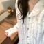 Đồ Ngủ Có Đệm Ngực, Áo Cardigan Ren Cổ Ve Áo Mùa Xuân Hè Cho Nữ, Bộ Đồ Mặc Nhà Dài Tay Ngọt Ngào