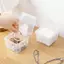 Hộp đựng mỹ phẩm, bông tẩy trang chống bụi trong suốt, tổ chức gọn gàng cho phòng tắm