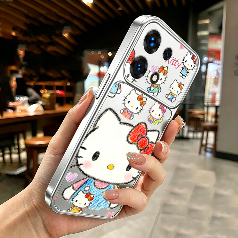 Ốp Lưng Cho VIVO Y05 y05t y05a y11d 4g 2026 Vỏ Điện Thoại Lo Âu Vỏ Mềm Silicon Chống Sốc Thiết Kế Mới Thẩm Mỹ Mèo kitty Mèo graffiti Cho Bé Gái DSCTY1
