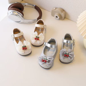 Giày Mary Jane Bé Gái Lấp Lánh Đính Nơ Bướm - Giày Công Chúa Đế Mềm Phong Cách Hàn Quốc Dễ Thương Đi Tiệc