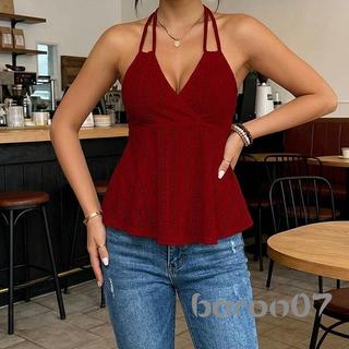 [xRsR] Áo phao dây mùa hè không tay hở lưng không dây hở lưng cho nữ