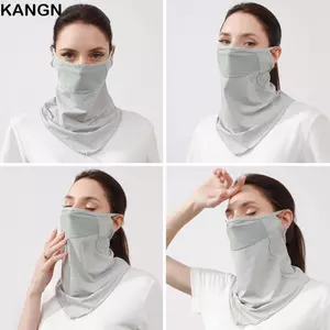 KANGN Mùa Hè, Khăn Chống Nắng Lưới Chống Gió, Thời Trang Chống Nắng Thể Thao Băng Lụa Cổ Gaiter Khăn Đi Bộ Đường Dài
