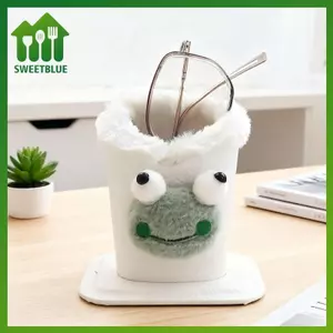 SWEET 1 Hộp đựng kính lót sang trọng Thiết kế động vật dễ thương Da giả lý tưởng cho bàn làm việc hoặc bàn đầu giường Bảo vệ kính và bút n