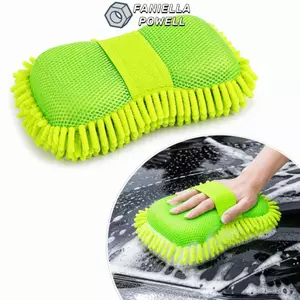 Bọt biển rửa xe FANIELLAPOWELL, Găng tay rửa xe chi tiết thấm hút, Loại bỏ bụi sợi nhỏ bền bỉ Bàn chải làm sạch tự động bằng kính
