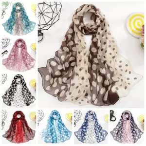 Khăn quàng cổ YOLOGO dành cho nữ, Khăn chấm bi dài 160CM, Khăn choàng chống nắng thời trang Quấn khăn quàng cổ mềm mại mùa hè Khăn choàng điều hòa không khí