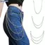 Bluelover 1 / 2 / 3 Lớp Dây Kim Loại Dài Dây Xích Ro Punk Móc Quần Quần Eo Liên Kết Ví Kim Loại Dây Xích Móc Khóa Vòng Móc Khóa HipHop Trang Sức Mới
