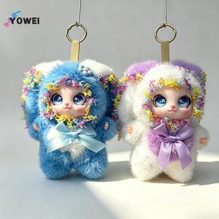 YOWEI Ngọt Ngào Phong Cách Cổ Tích Ren Thỏ Sang Trọng Vinyl Búp Bê Móc Khóa Cho Bapa Mặt Dây Chuyền Treo Trang Trí Quà Tặng Sinh Nhật VN
