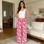Hello Kitty x Người Nhện Nữ Pyjama Quần Lông Cừu Lót Flannel Ấm Áp Mềm Mại Hoạt Hình Lounge Quần Đồ Ngủ