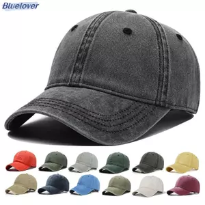 Bluelover Mũ Bóng Chày Rửa Denim Nam Nữ Mũ Vintage Hip Hop Mũ Màu Trơn Xương Ngoài Trời Thể Thao Thường Ngày Mới