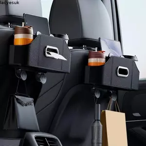 LACYESUK Sắp Xếp Ghế Sau Ô Tô, Giá Đỡ Điện Thoại Có Hộp Khăn Giấy Tựa Đầu Treo Hộp Bảo Quản, Tiết Kiệm Không Gian Có Giá Treo Cốc Móc Treo Ô Tô Giá Để Đồ Ô Tô Đa Năng Ô Tô