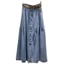 Châu Âu Thời Trang Thắt Lưng Co Giãn Đơn Giữa Chiều Dài Váy Denim Nữ Mùa Hè Phù Hợp Với Chữ a Lớn Xoay Váy T