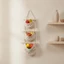 Giỏ Dây Cotton Có Đế Bằng Gỗ Tiết Kiệm Không Gian Treo Tường Giỏ Chứa Đồ Treo Túi Tổ Chức Boho Đa Năng