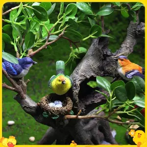 4 Cái / bộ Chim Tượng Nhỏ Đồ Trang Trí Phong Cảnh Micro Tổ Chim Trứng Chim Làm Vườn Mini Cây Cảnh Mô Phỏng Mô Hình Nhà Búp Bê Trang Trí