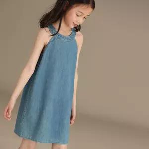 Váy Denim đeo chéo thời trang phong cách mới mùa hè cho bé gái