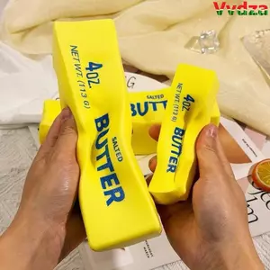 VVDZA Bơ Dính Bóp Đồ Chơi, Đồ Chơi Nĩa Giảm Căng Thẳng Tăng Chậm, Thư Giãn Tay Siêu Mềm Phô Mai Mô Phỏng Thực Phẩm Fidget Đồ Chơi Trẻ Em