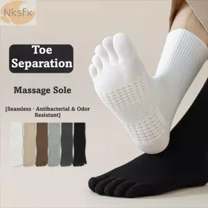 NKSFX 1 Đôi Tất Năm Ngón, Tất Nhám Độ Ẩm Giữa Phi Hành Đoàn, Tất Thể Thao Thoáng Khí Giữ Nhiệt Đệm Dày Chống Trơn Trượt Cho Nam Nữ