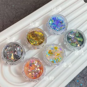 Luoyi Trang Sức Ofoil Bột Phantom Màu Siêu Mỏng Opal Series Đám Mây Thổ Cẩm Bột Trang Trí Móng Tay Phân Cực Long Lanh Bột