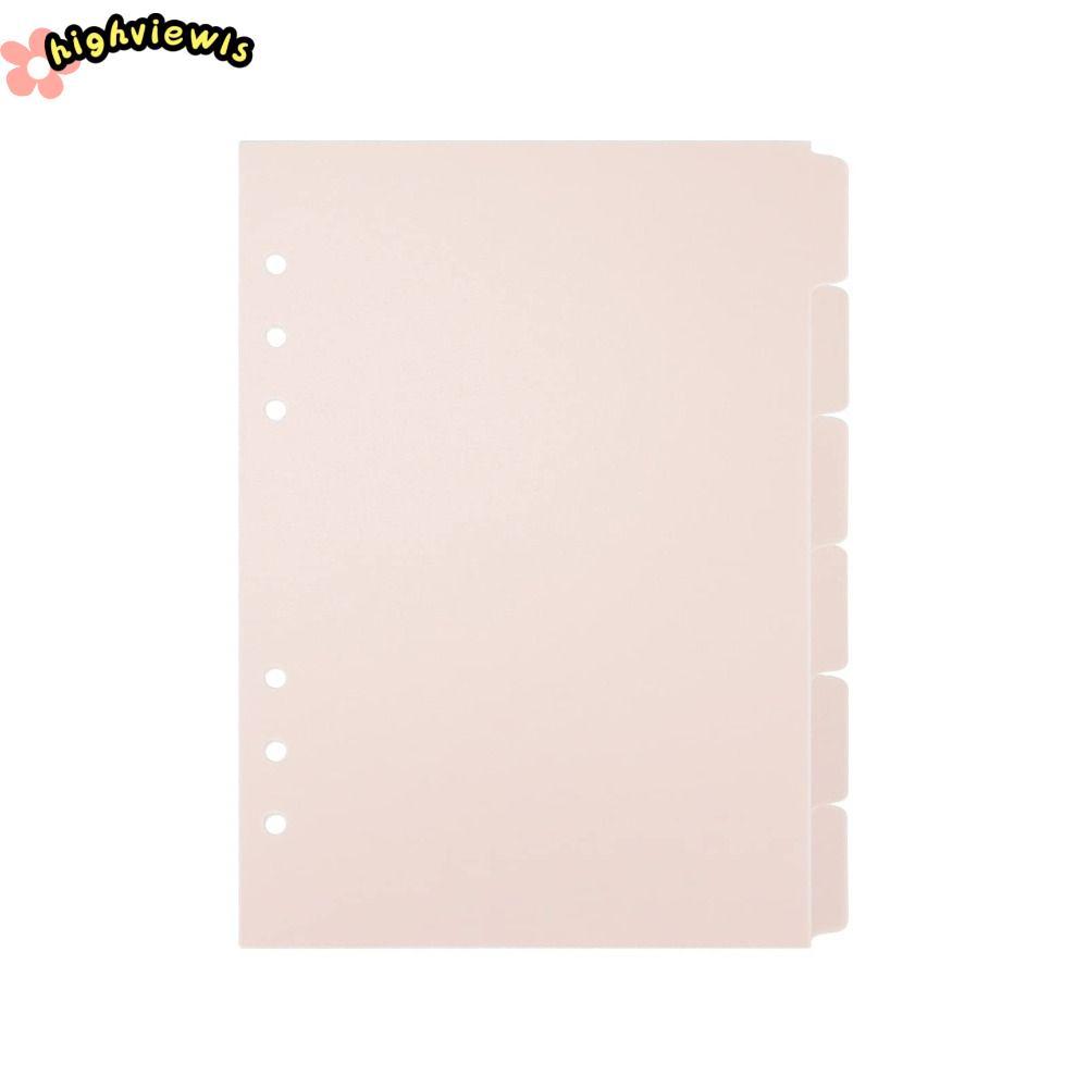 HIGHVIEWLS 6 CÁI Binder Divider, Nhựa 6 CÁI Tab trang chỉ mục, Planner Pink A5 6 Ring Binder Index Dividers Home