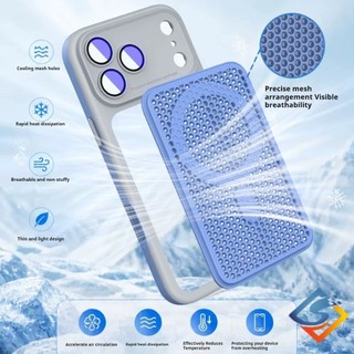 Armor Shield Lưới tản nhiệt Vỏ từ tính cho iPhone 17 16 15 14 13 12 Pro Max Vỏ bảo vệ chống sốc chống rơi