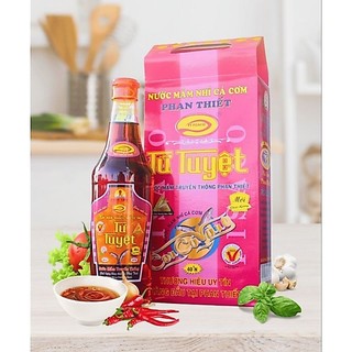 [ Đặc Sản] Hộp 2 Chai Thủy Tinh 490ml Nước Mắm Nhĩ Cá Cơm Truyền Thống Nguyên Chất 40 Độ Đạm Hiệu Con Cá Vàng