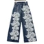 Trạm Châu Âu Công Nghiệp Nặng Ren Thêu Denim Quần Ống Rộng Nữ Mùa Xuân 2026 Phong Cách Mới Kích Thước Lớn Tất Cả Trận Đấu Stra