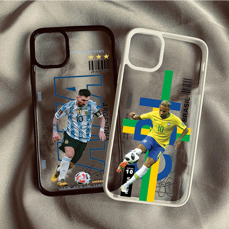 Ốp Điện Thoại Ngôi Sao Bóng Đá Jersey Cho iPhone 15 16 17 Pro Max 14 13 12 11 Pro 16e 7 8 Plus SE2 XS Max X XR Vỏ Chống Sốc Trong Suốt