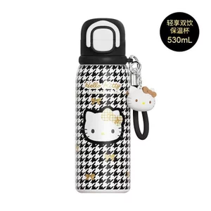 X & W Vàng Đen Houndstooth Hello Kitty Thermos Cup Thép không gỉ 316 có giá trị cao