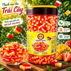 Thạch topping Chính Long hũ 2kg3 - THẠCH 3D TRÁI CÂY