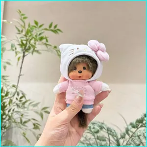 HK1 MONCHHICHI x Hello Kitty Plushie Móc Khóa Dễ Thương Áo Khoác Mini Túi Búp Bê Quyến Rũ Mặt Dây Chuyền Quà Tặng KH1