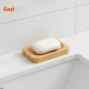 Hộp đựng xà phòng tre Khay phòng tắm Nấm mốc bằng gỗ Thiết kế 2 lớp Hộp xà phòng tre tự nhiên Bảo quản phụ kiện tắm [VN]