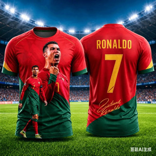 Bồ Đào Nha Ronaldo Số 7 Bàn Chải Đa Chân Dung Đột quỵ Bóng Đá Jersey 3D Trên In Thoáng Khí Dạo Phố Unisex Thể Thao Áo