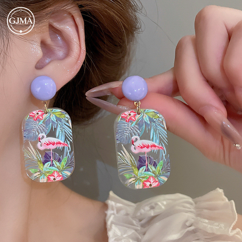 Bông tai hoa hướng dương sơn dầu kim bạc phụ kiện thiết kế sáng tạo dành cho nữ