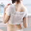 JULYHOT Nữ Gợi Cảm Ren Tắt Vai Crop Top Có Miếng Lót Áo Bralette Tay Ngắn Camisoles Massivedeals